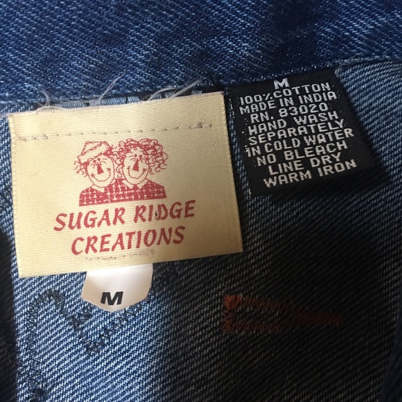 Vintage Upcycled Christmas Holiday Ugly Pretty Denim Jean Vest Snowmen Medium - Picture 8 of 8